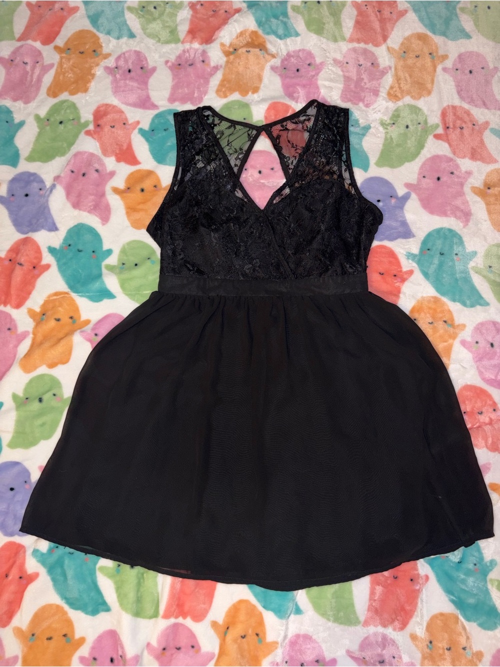 Forever 21 Black Lace & Chiffon Chemise